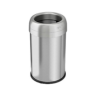 HLS Commercial Stainless Steel Trash Can with Open Lid, 26-Gallon