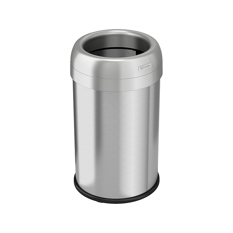 HLS Commercial Stainless Steel Trash Can with Open Lid, 13-Gallon, Silver (HLS13STR) image 1