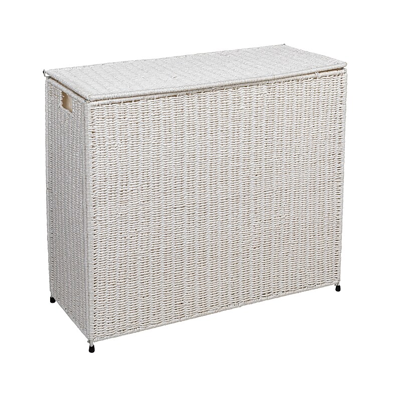 Household Essentials 3-Section Laundry Sorter with Lid, White (HE1107) image 1