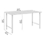 Bush Business Furniture Hustle 60"W Computer Desk with Metal Legs, White (HUD160WH)~#|#~2E59B53D-8F51-4344-AE400C7A8ECA62EE_sc7