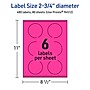 Avery Round Laser/Inkjet Multipurpose Labels, 2.75" Dia, Neon Magenta (480/Box)~#|#~2E65A7E5-9EBE-44C6-BD1B35DEF509611E_sc7