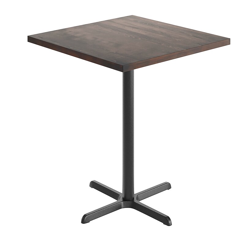 Flash Furniture Bennett Square Shaped Wooden Commercial Indoor Table, 36" x 36", Dark Brown Top/Black Base (GSFSQ36DBT3030B) image 1