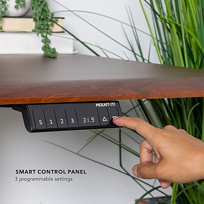 Mount-It! 48.5" Electric Standing Desk Converter for Dual Monitors, Motorized Sit Stand Electric Desk Riser with USB Port & Device Slot, Keyboard Tray, Adjustable Height Ergonomic Workstation, Black - Thumbnail 5