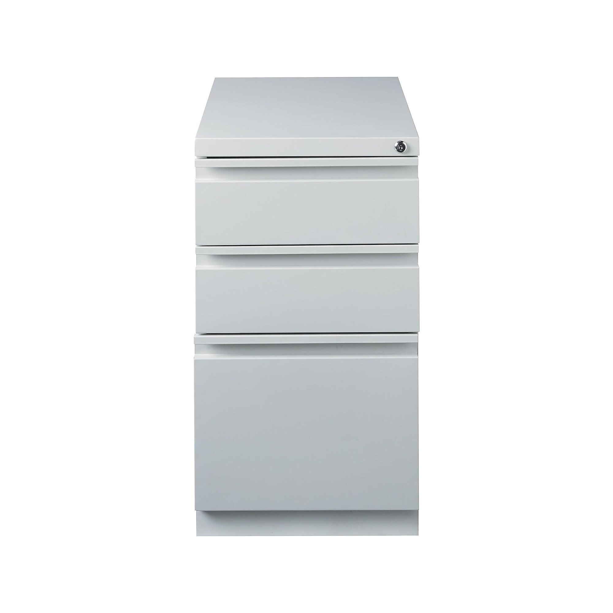 Staples Heavy Duty 3 Drawer Mobile Vertical File Cabinet, Letter Size,  27.75″H x 15″W x 23″D, Light Gray (ST60427-CC) Sansujyuku sansujyuku.com