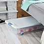 Sterilite 56 Quart Wheeled Latching Storage Bin with Lid, Plastic, White, 4/Carton (14988004)~#|#~2E7F0119-ACF6-4C87-8C87519C8C890628_sc7