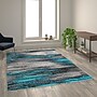 Flash Furniture Rylan Collection 6' x 9' Rectangular Area Rug, Machine Made, Olefin/Jute, Turquoise (ACDRG110069TQ)~#|#~2E81B9EC-999C-4200-91B56718BC303CA6_sc7