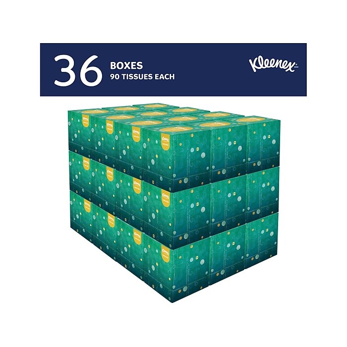 Kleenex Naturals Facial Tissue, 2-Ply, 90 Tissues/Box, 36 Boxes
