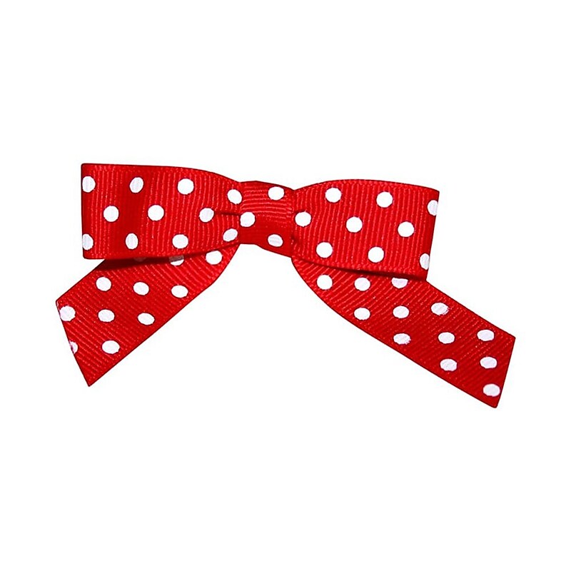 JAM Paper Grosgrain Bows, Red/White, 100/Pack (52640349334) image 1