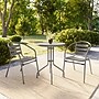 Flash Furniture Lila Glass Top Metal Table with 2 Stack Chairs, 23.75'' Round Silver (TLH071RD017CSV2)~#|#~2E8DD182-F82D-4EDF-B7FD7E9916B62C21_sc7