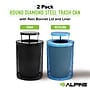 Alpine Industries 4460 Steel Mesh Trash & Recycling Bin Combo with Rain Bonnet Lid, 36 Gallon, Black/Blue (ALP4460-01-F)~#|#~2E95B890-3F17-4B50-88E6B6BE5ACA48D8_sc7