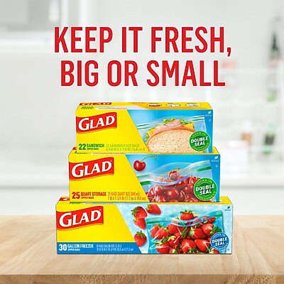 Glad Food Storage Zipper Bags, Gallon - Thumbnail 2