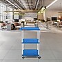 Luxor TUFFY 3-Shelf Multi-Purpose Utility Cart, Blue/Nickel (UCPL1BU-N)~#|#~2E9AEE0D-301D-47F7-8D0D7E7DE5FE1B41_sc7