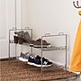 Household Essentials Stackable Two‑Tier Metal Shoe Rack in Closet Storage Organizer, Silver (HH2103)~#|#~2E9CDD12-651D-47B8-92695E7E0506C48B_sc7