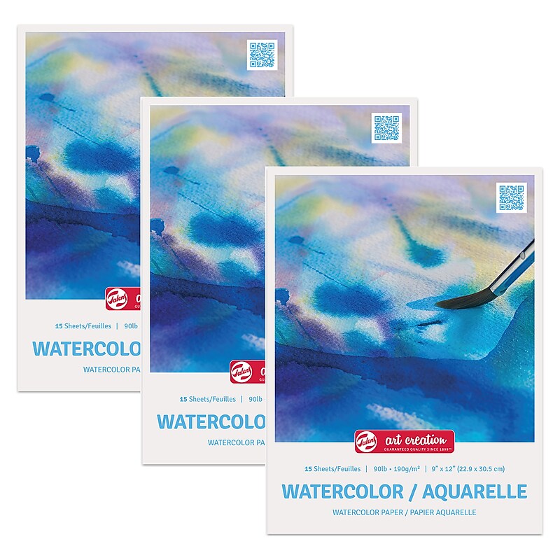 Talens Art Creation 9" x 12" Watercolor Sketch Pad, 15 Sheets/Pad, 3/Bundle (TLN9317801M-3) image 1