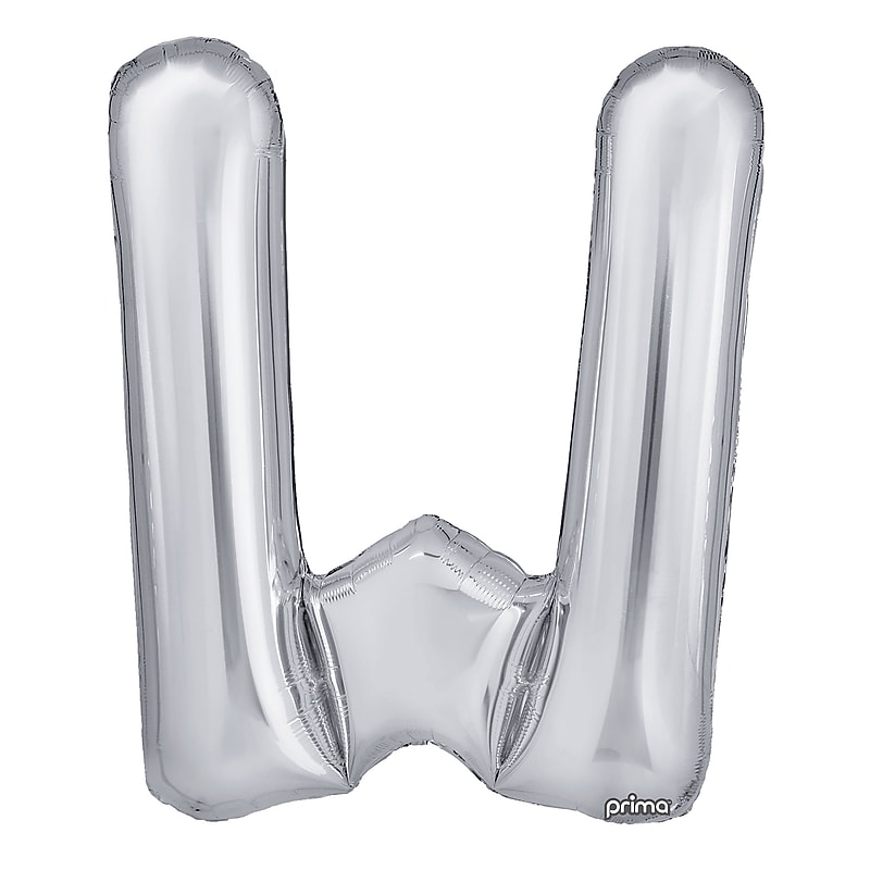 Party City 16" "W" Foil Balloon, Silver, 2/Pack (AM60050284-18) image 1
