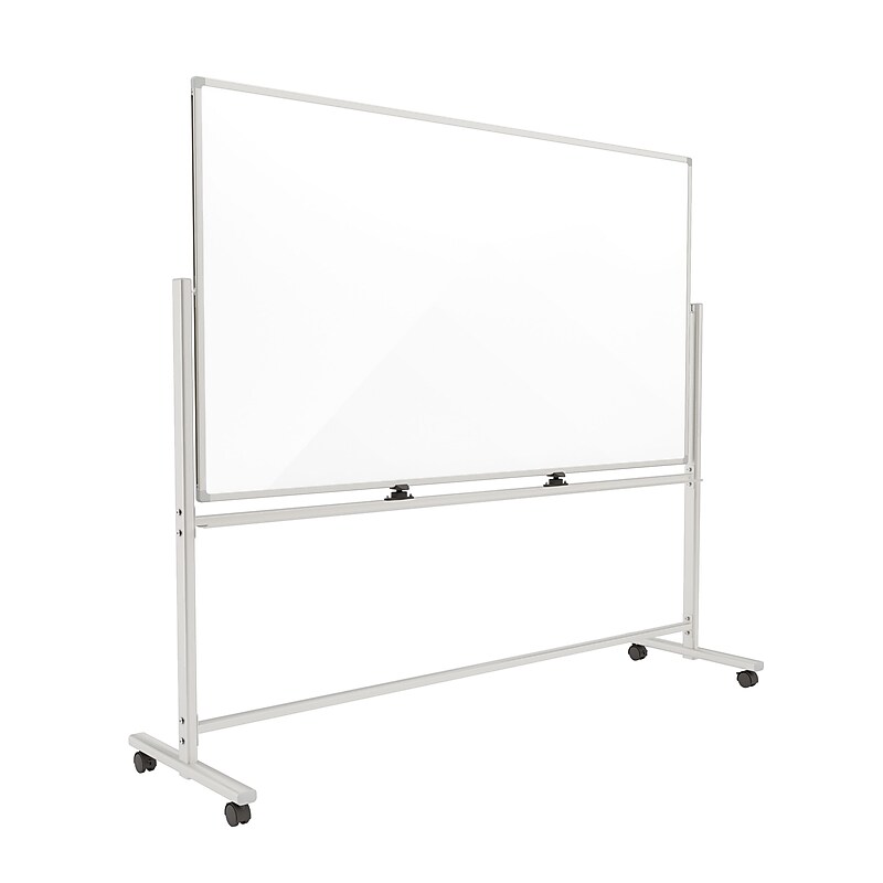 TRU RED™ Magnetic Painted Steel Mobile Dry Erase Board, Aluminum Frame, 40"H x 72"W (TR62829) image 1