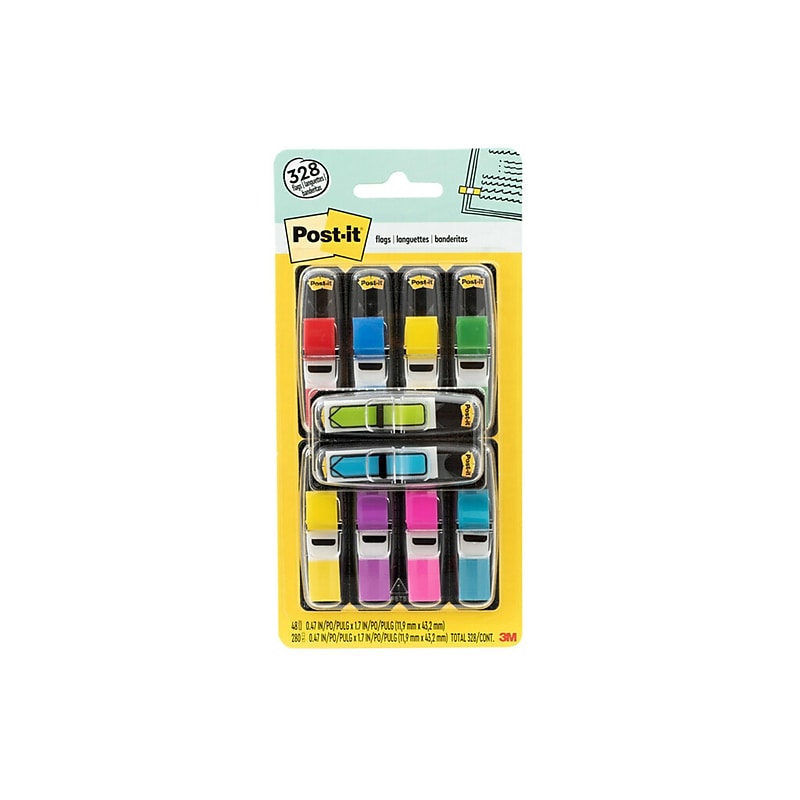 Post-it Flags Value Pack, .47", Assorted Colors, 328 Flags/Pack (683-VAD1) image 1