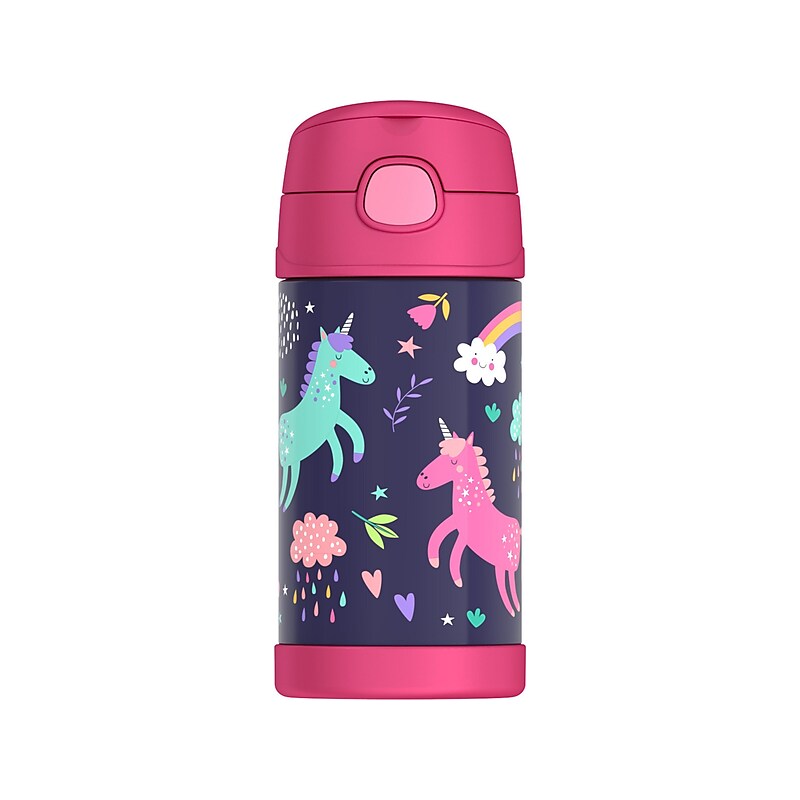 Thermos FUNtainer Stainless Steel Vacuum Insulated Water Bottle, 12 oz., Multicolor (F4103NLA6ST) image 1