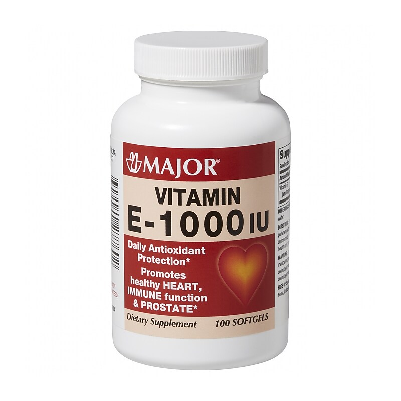 MAJOR Vitamin E Softgels, 1000 IU, 100/Bottle (OTC027760) image 1