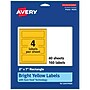 Avery Laser/Inkjet Rectangle Multipurpose Labels, 2" x 7", Bright Yellow, 160/Pack (94243)~#|#~2EBCAA61-4001-44B2-9E2CD1417E1794BB_sc7