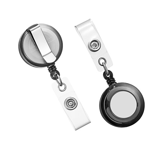 Staples Badge Reels, 33" Retractable Cord Length, Vinyl/Metal, Assorted Colors, 5/Pack (36682/