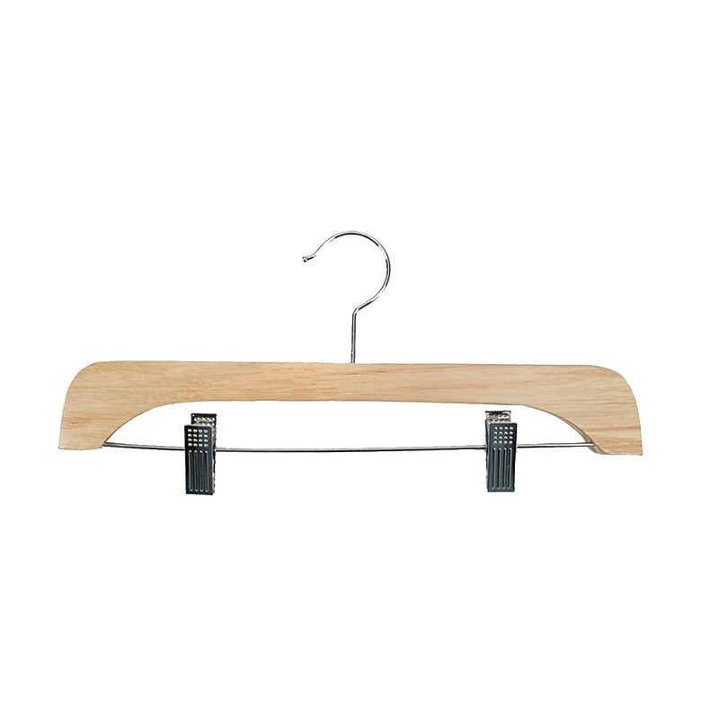 Nahanco 14" Wood Flat Skirt/Slack Hanger, Natural, 100/Carton (32-17) image 1