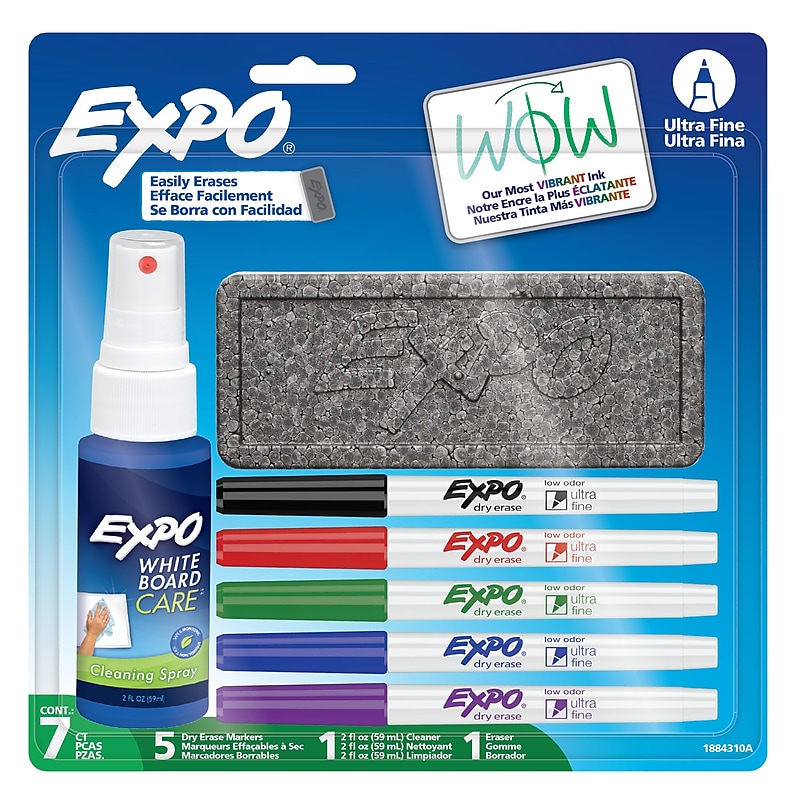 Expo Dry Erase Starter Set, Ultra Fine Tip, Assorted Colors, 5/Set (1884310) image 1
