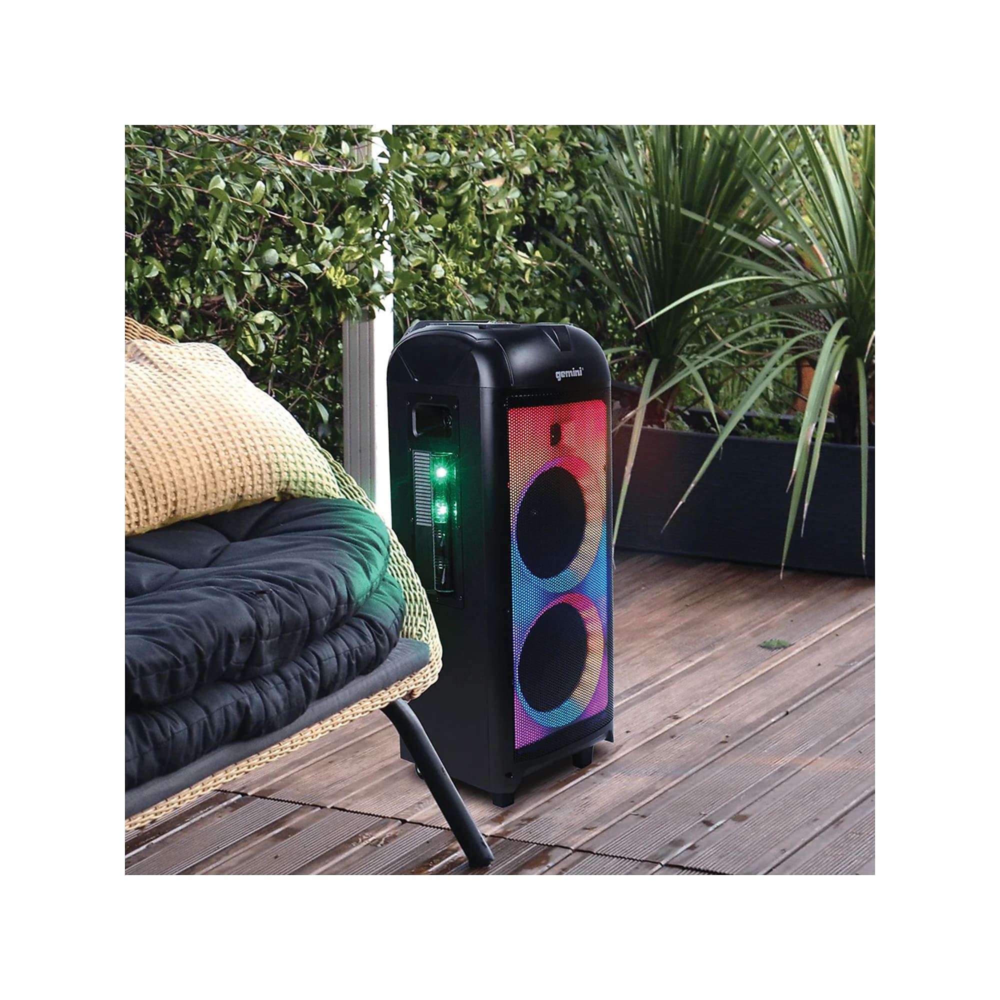 Gemni Sound 360° 1000W Portable Bluetooth Speaker w/ LED Party Lighting, Black (GPLT-360) Sansujyuku sansujyuku.com