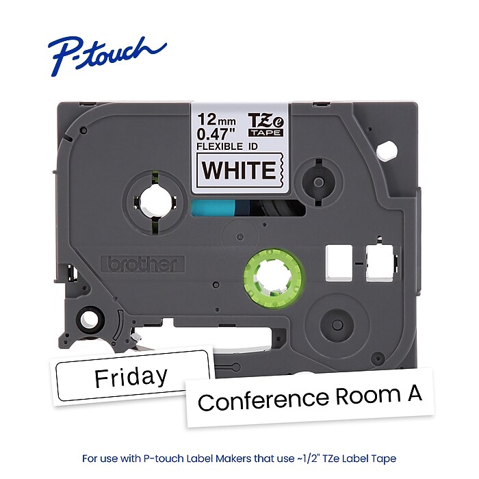 Brother P-touch Flexible ID Laminated Label Tape, 1/2