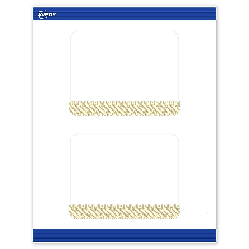 Avery Gold Lace Trim Pattern Matte Blank Card, White, 20/Pack (S00-EX2) image 1