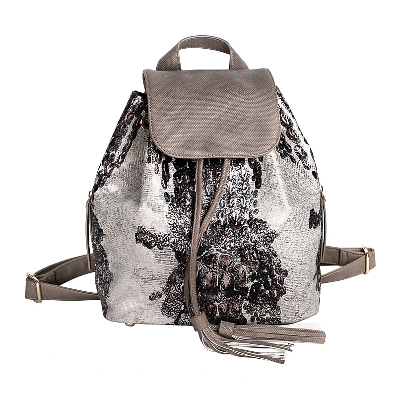 Karla Hanson Eva Convertible Canvas Backpack, Small, Beige (80108BEIGE) image 1