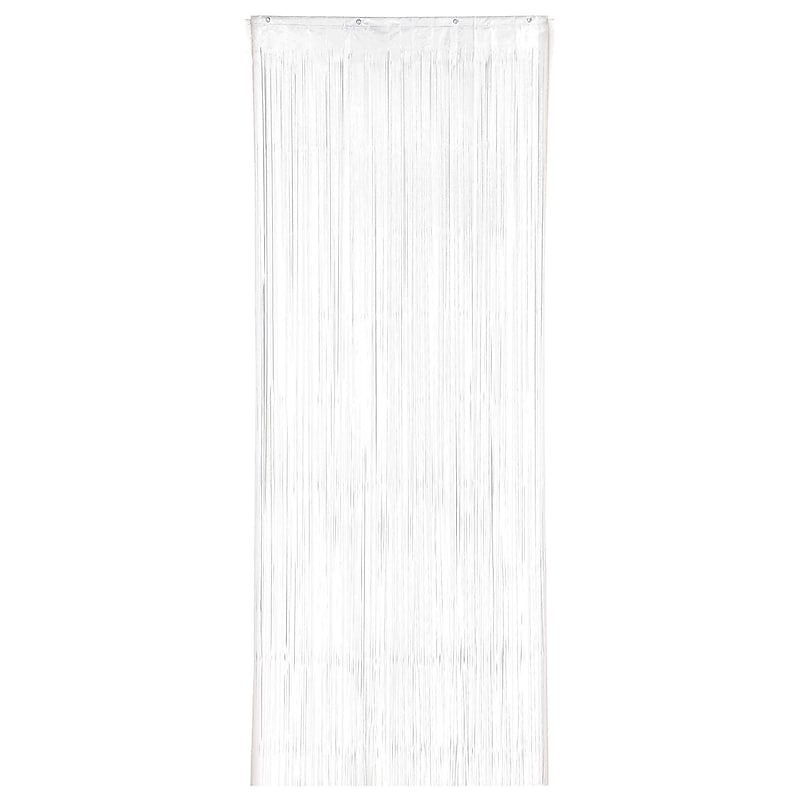 Party City Foil Fringe Curtain, White (AM242000-08-NS) image 1