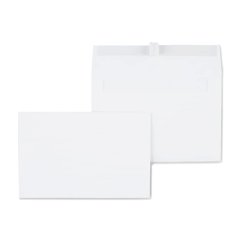 Staples QuickStrip EasyClose Self Seal Invitation Envelopes, White Wove, 100/Box (ST394063/394063) image 1