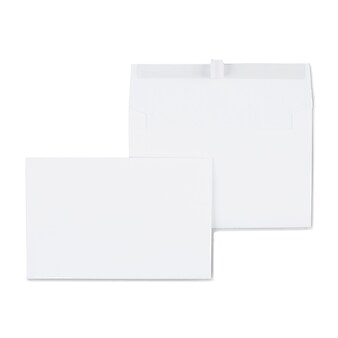 Staples EasyClose Self Seal Greeting Card Envelopes, 5.75" x 8.75", White Wove, 100/Box (394063/19191)