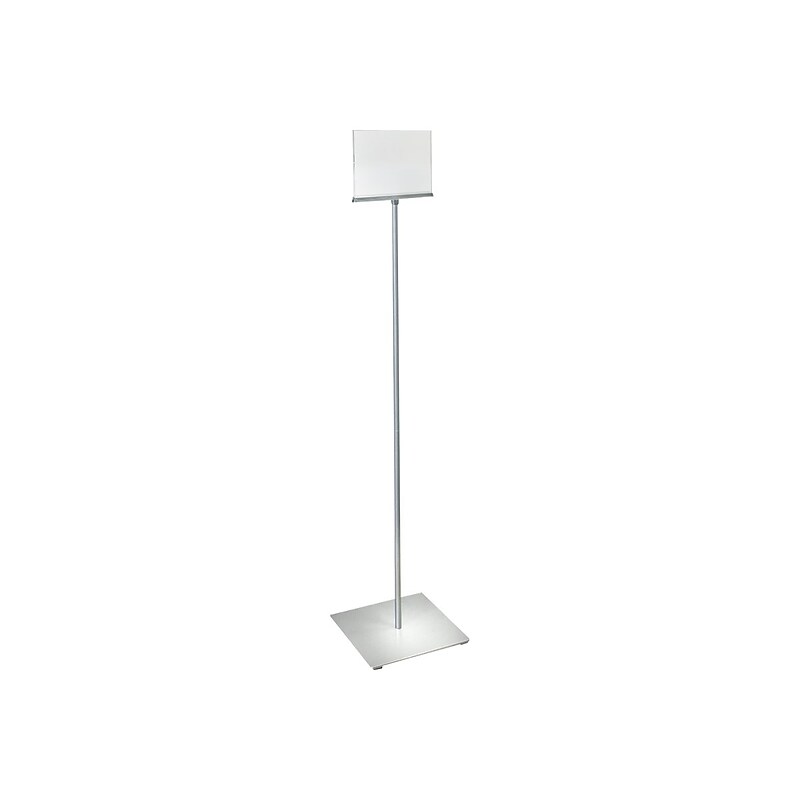 Azar Sign Holder, 8.5" x 5.5", Horizontal, Freestanding, Clear/Silver Acrylic (300861) image 1