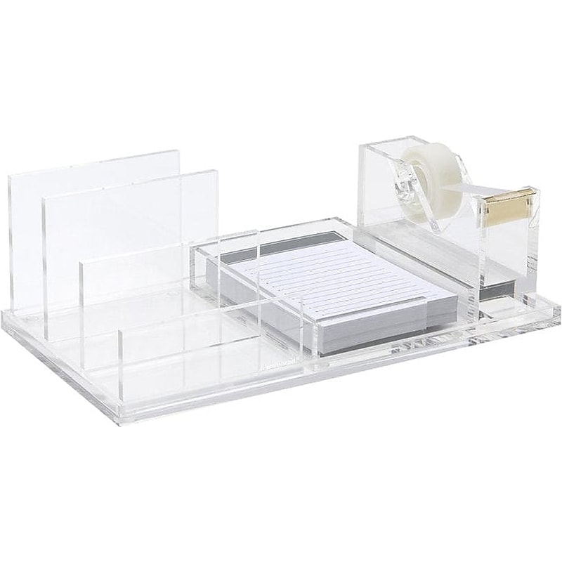 Russell+Hazel 4-Piece Desk Organizer Set, Acrylic, Clear (38591) image 1