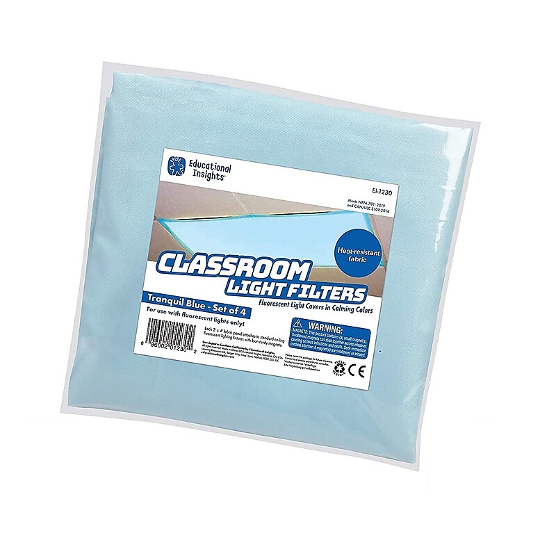 Educational Insights The Original Fluorescent Light Filters, 2' x 4', Blue, 4/Set (1230) image 1