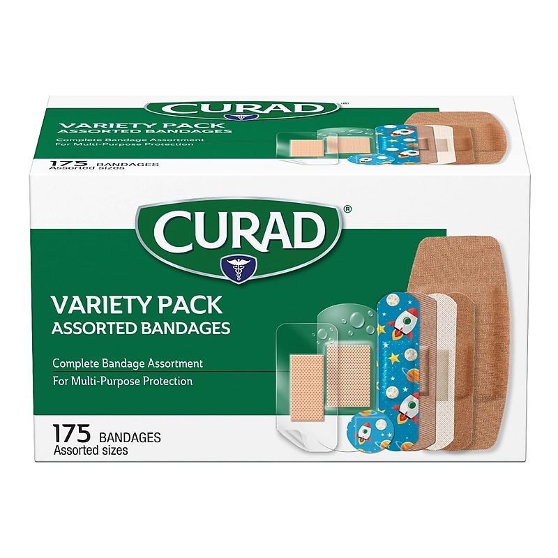 Curad Just for Kids Waterproof Adhesive Bandages, Assorted Sizes, Assorted Colors, 175 Bandages/Box, 24/Carton (CURVPACK9) image 1