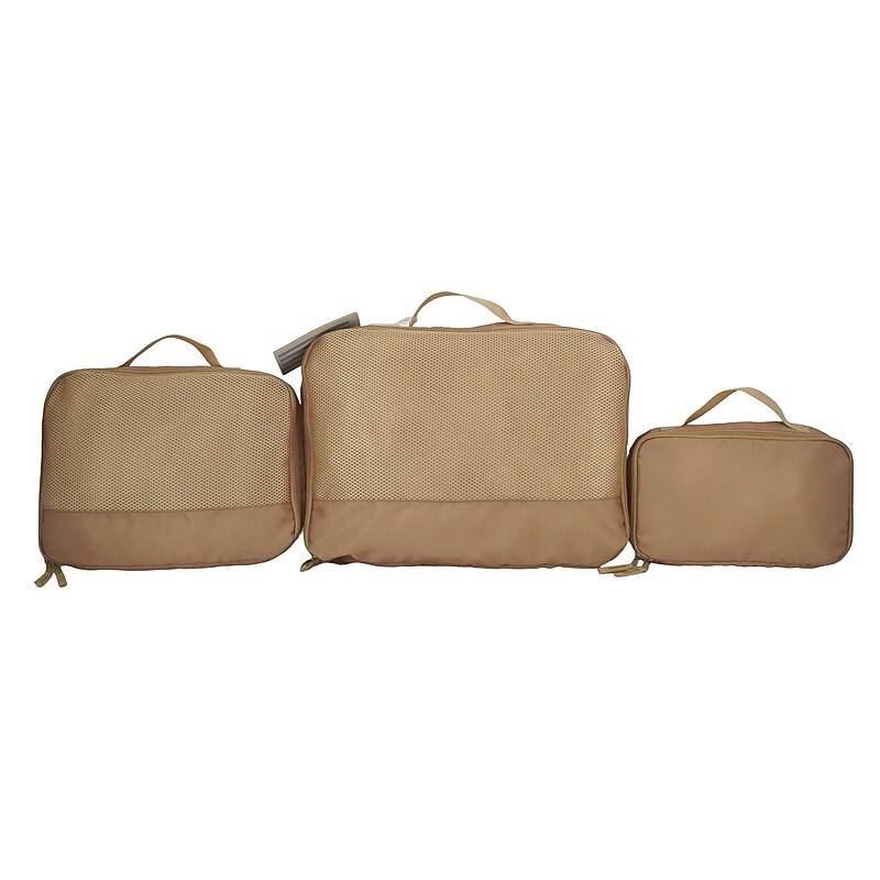 Bioworld 4-Piece Polyester Packing Cube Set, Light Brown (PAA8446PLBPP00) image 1