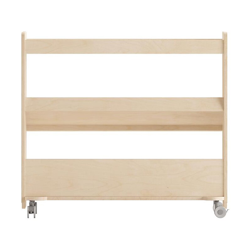 Flash Furniture Bright Beginnings Mobile 2-Section Storage Cart, 31.5"H x 34.75"W x 15.75"D, Brown (MK-ME13705-GG) image 1