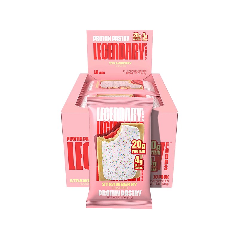 Legendary Foods Strawberry Protein Pastry, 2.2 oz., 10/Box (10090) image 1