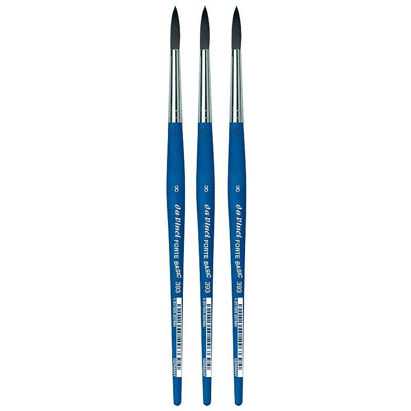da Vinci FORTE BASIC Acrylic Synthetic Bristle, Round Brush, 3/Pack (DVXVA3938-3) image 1