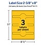 Avery Cigar Laser/Inkjet Multipurpose Labels, 2-3/8" x 8", Bright Yellow (240/Box)~#|#~2EE7993C-D04B-44D1-9CA8EFD78521619C_sc7