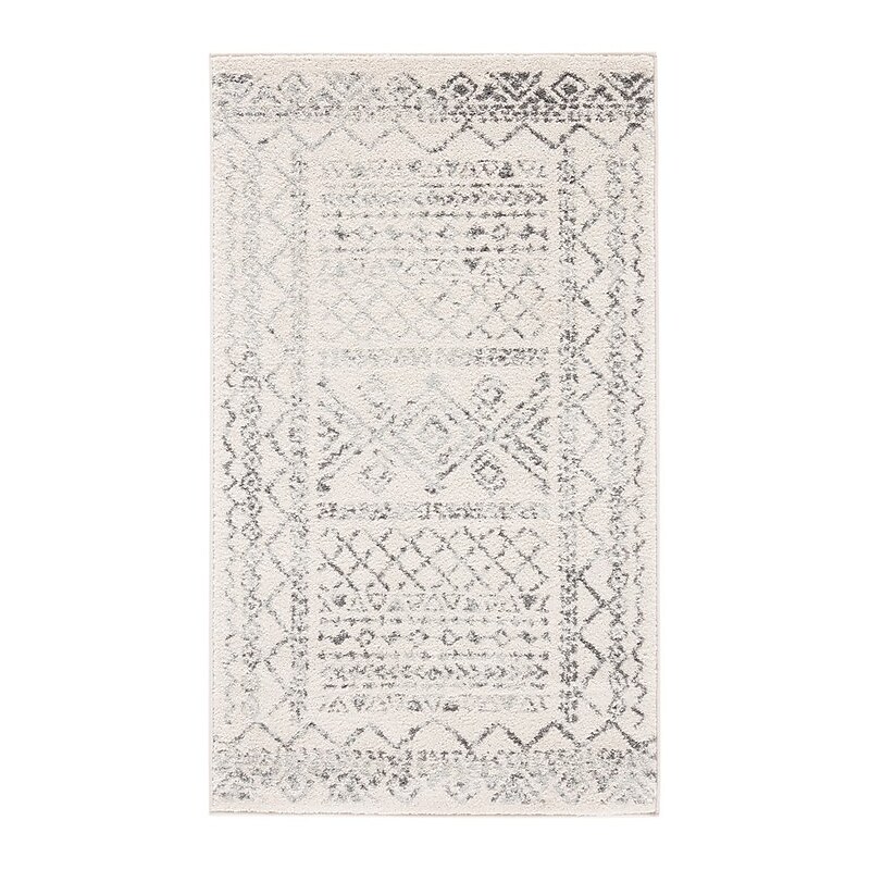 Safavieh Tulum Collection 4' x 6' Rectangle Indoor Area Rug, Machine Made, Ivory/Grey (TUL268A-4) image 1