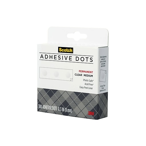 Scotch® Adhesive Dots, Permanent, 75 Dots/Pack