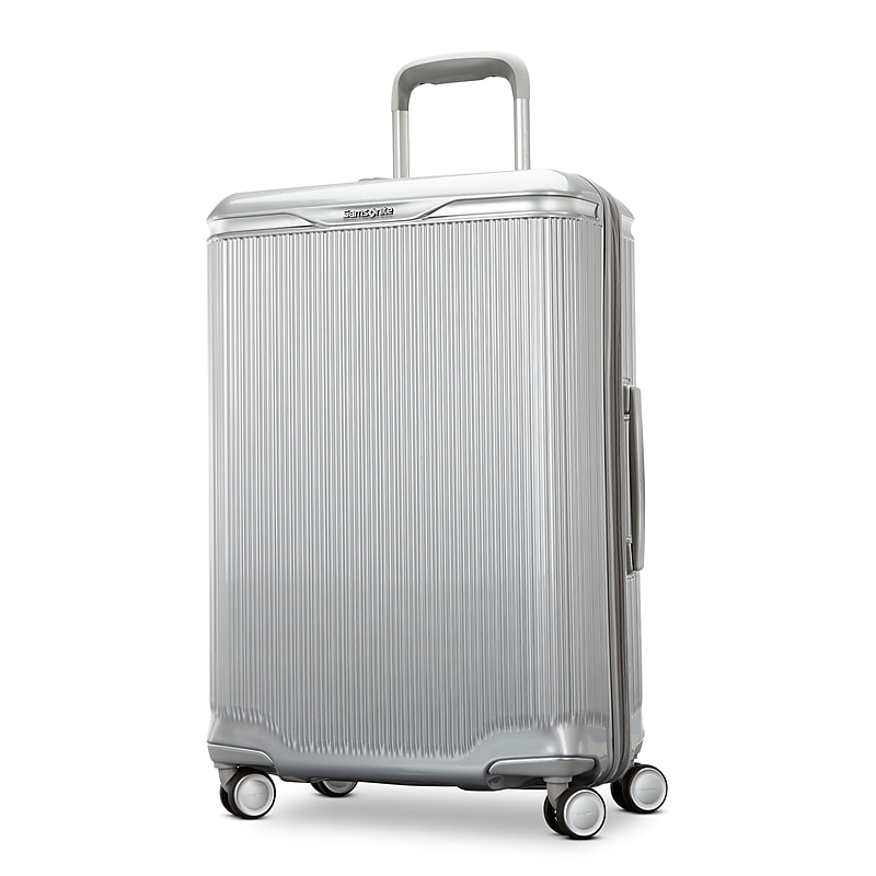 Samsonite Silhouette 18 27" Hardside Checked Luggage with Spinner Wheels, Metallic Silver (153644-1546) image 1