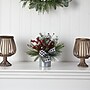 Nearly Natural Artificial Frosted Pinecones and Berries Arrangement, 12" (A1851)~#|#~2F0DA769-D3AB-42E0-9CC8F069C3A6A3DE_sc7