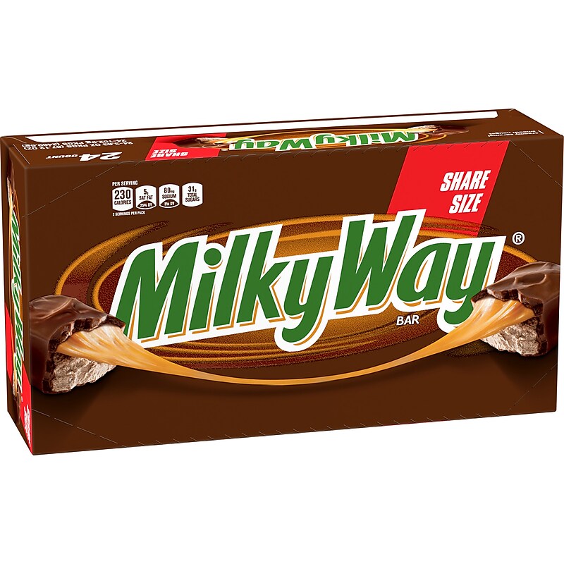 Milky Way Milk Chocolate Sharing Size Candy Bar, 3.63 oz Bar, 24/Box (MMM04401) image 1