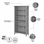 Bush Furniture Salinas 63"H 5-Shelf Bookcase with Adjustable Shelves, Cape Cod Gray Laminated Wood (SAB132CG-03)~#|#~2F21C77B-A363-4DD3-8AB7D4E89FA5E29B_sc7