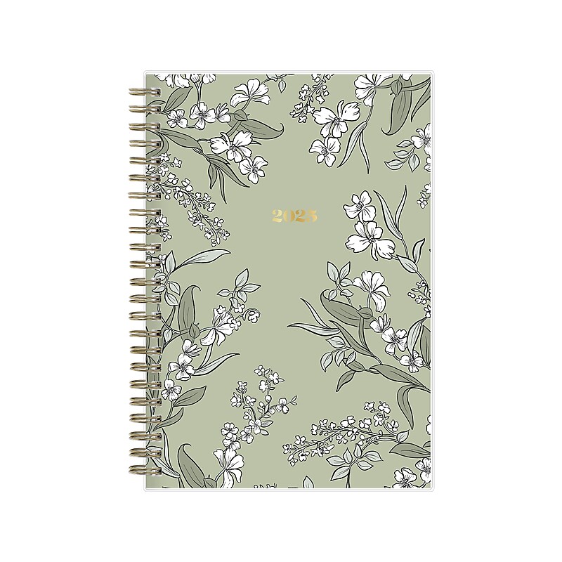 2025 Blue Sky Day Designer The Everygirl Tuberose 5" x 8" Weekly & Monthly Planner, Plastic Cover, Green/White (150776) image 1